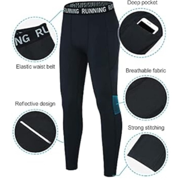 YOKGO Men's Jogger Workout Running Pants with Pockets, Size XL .MNP1 * - Picture 6 of 8